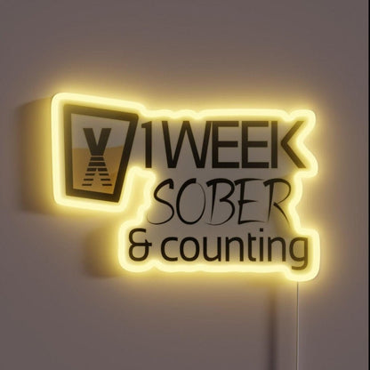 Vintage One Week Sober Sober Life Rgb Led Neon Sign - Shineneon