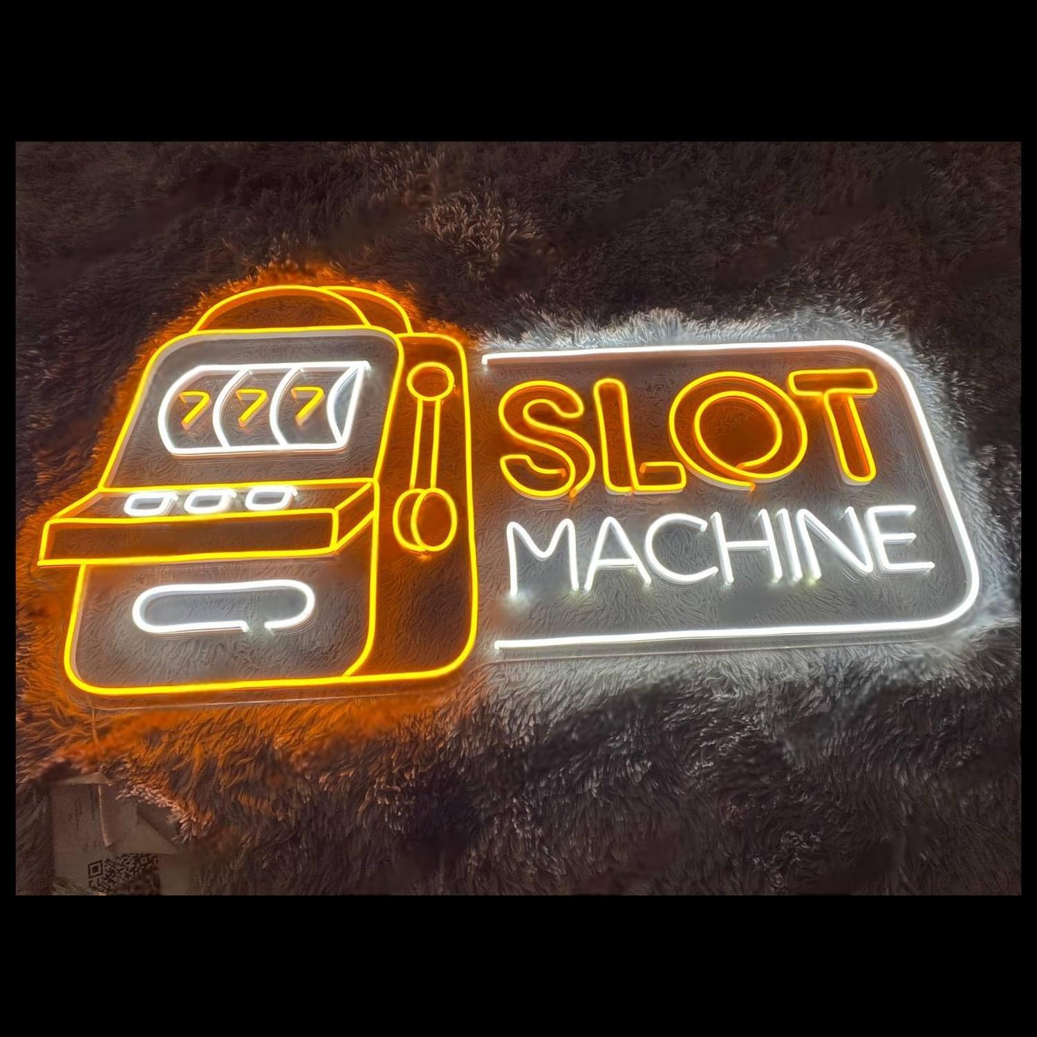Vintage Orange-White Slot Machine Led Neon Sign For Bar Casino | Shineneon