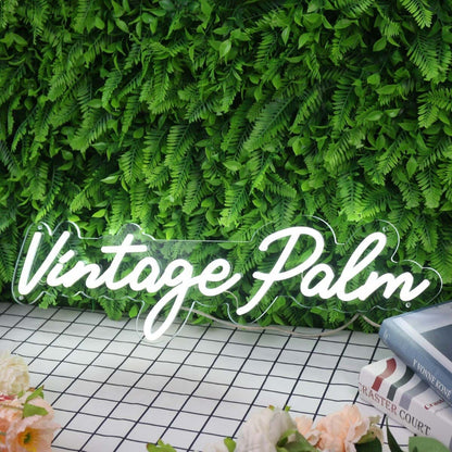 Vintage Palm White Led Neon Sign - Shineneon