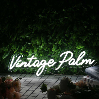 Vintage Palm White Led Neon Sign - Shineneon