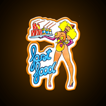 Vintage Pin Up Fast Food Led Neon Sign For Burger Place Rgb Color - Shineneon