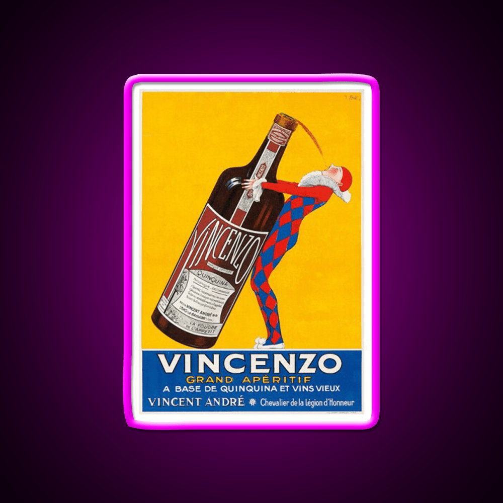 Vintage Pub Vincenzo Aperitif Cocktail Bar Decor Led Neon Sign Rgb Color - Shineneon