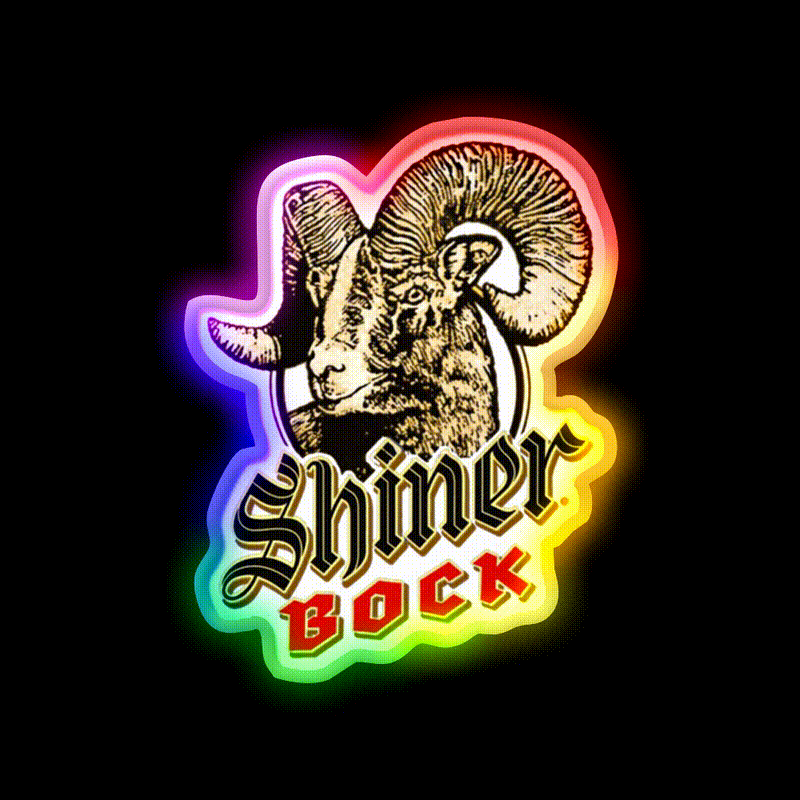 Vintage Shiner Bock Beeer Classic Beer Bar Decor Led Neon Sign Rgb Color - LED neon sign close-up detail