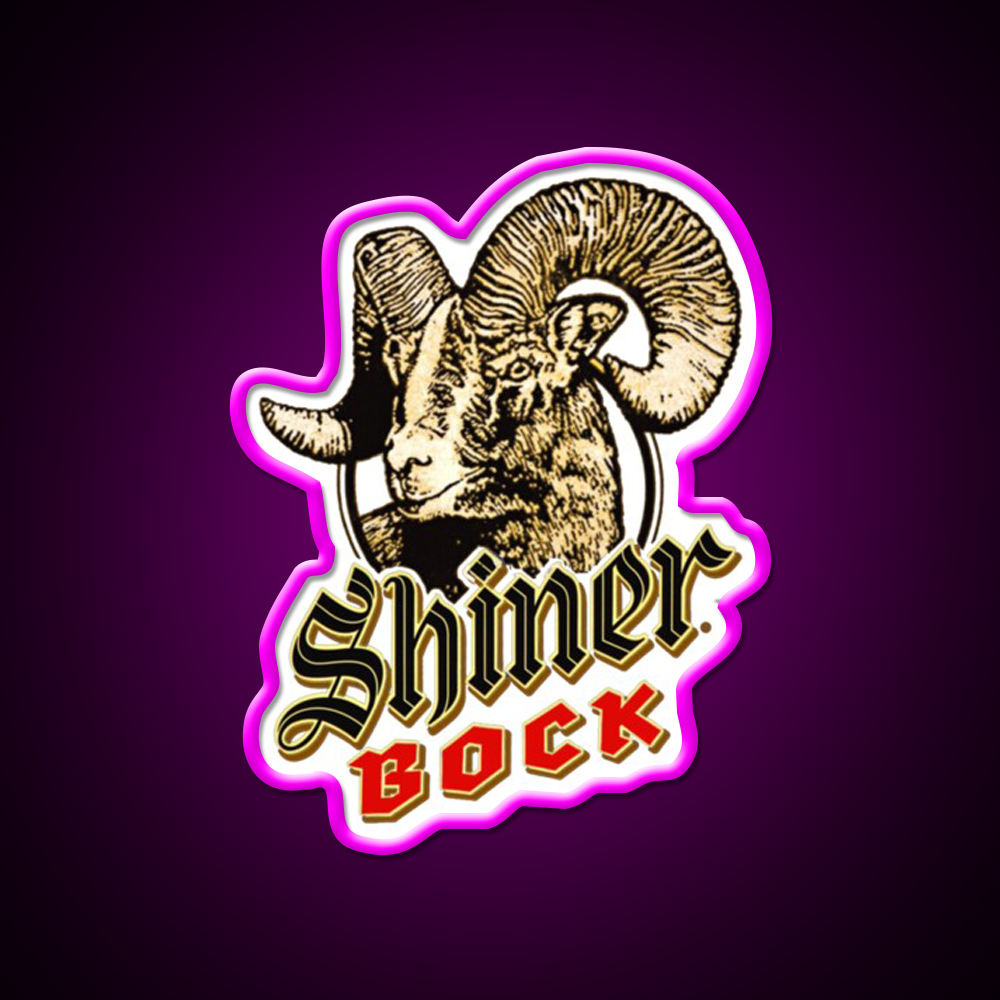 Vintage Shiner Bock Beer Logo Beer Bar Decor Led Neon Sign Rgb Color - Neon sign mounted on wall in room