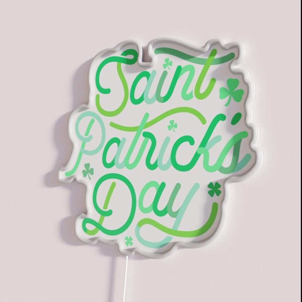 Vintage St Patricks Day Green Typography Rgb Led Neon Sign - Shineneon