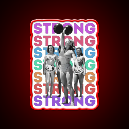 Vintage Strongwoman Muscle Beach Gym Fitness Led Neon Sign Rgb Color - LED neon sign view 10