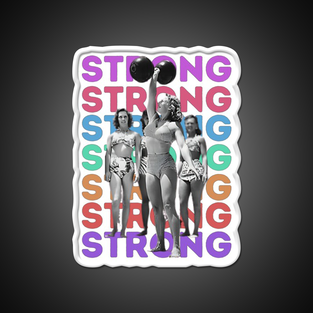 Vintage Strongwoman Muscle Beach Gym Fitness Led Neon Sign Rgb Color - LED neon sign view 11