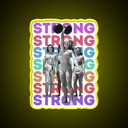 Vintage Strongwoman Muscle Beach Gym Fitness Led Neon Sign Rgb Color - LED neon sign view 7