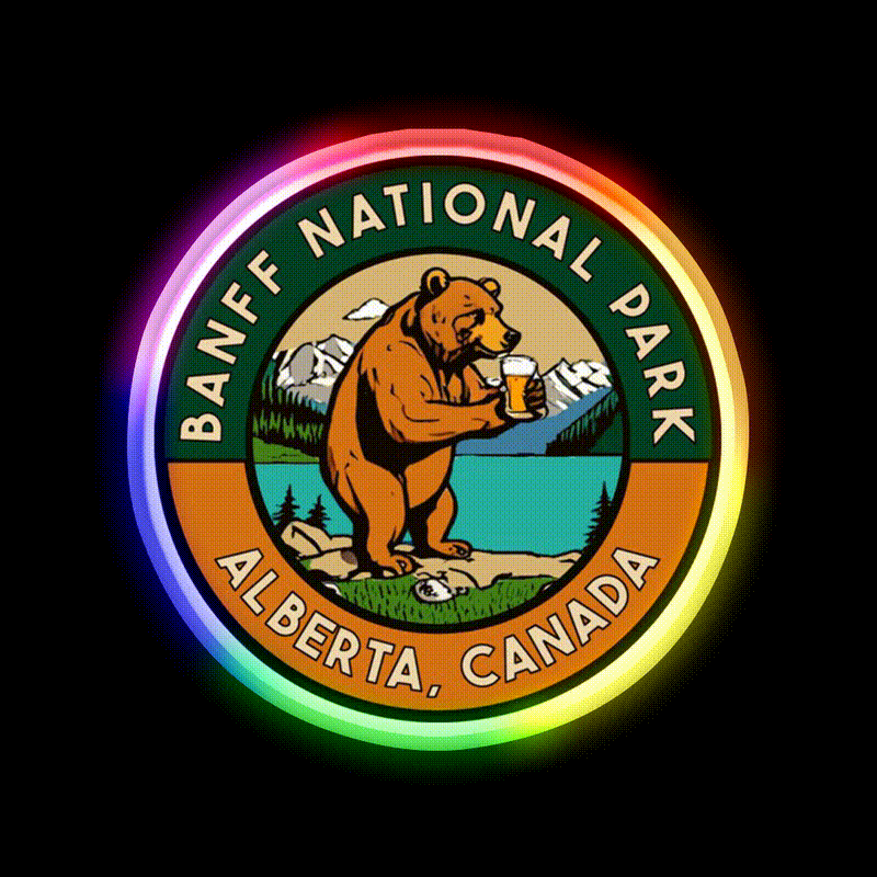 Vintage Style Banff Decal Beer Bar Decor Led Neon Sign Rgb Color - LED neon sign close-up detail