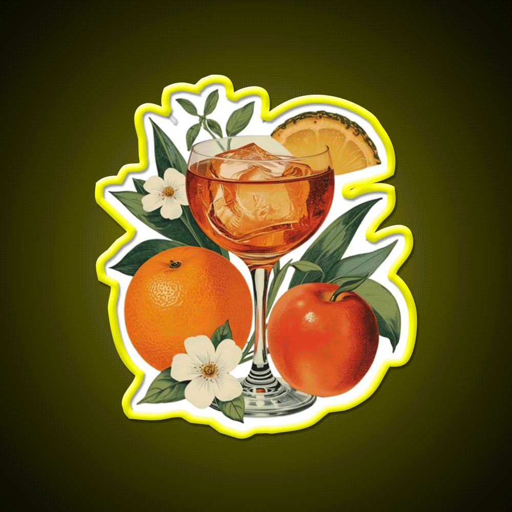 Vintage Style Fruity Cocktail Bar Decor Led Neon Sign Rgb Color - Custom LED neon sign front view