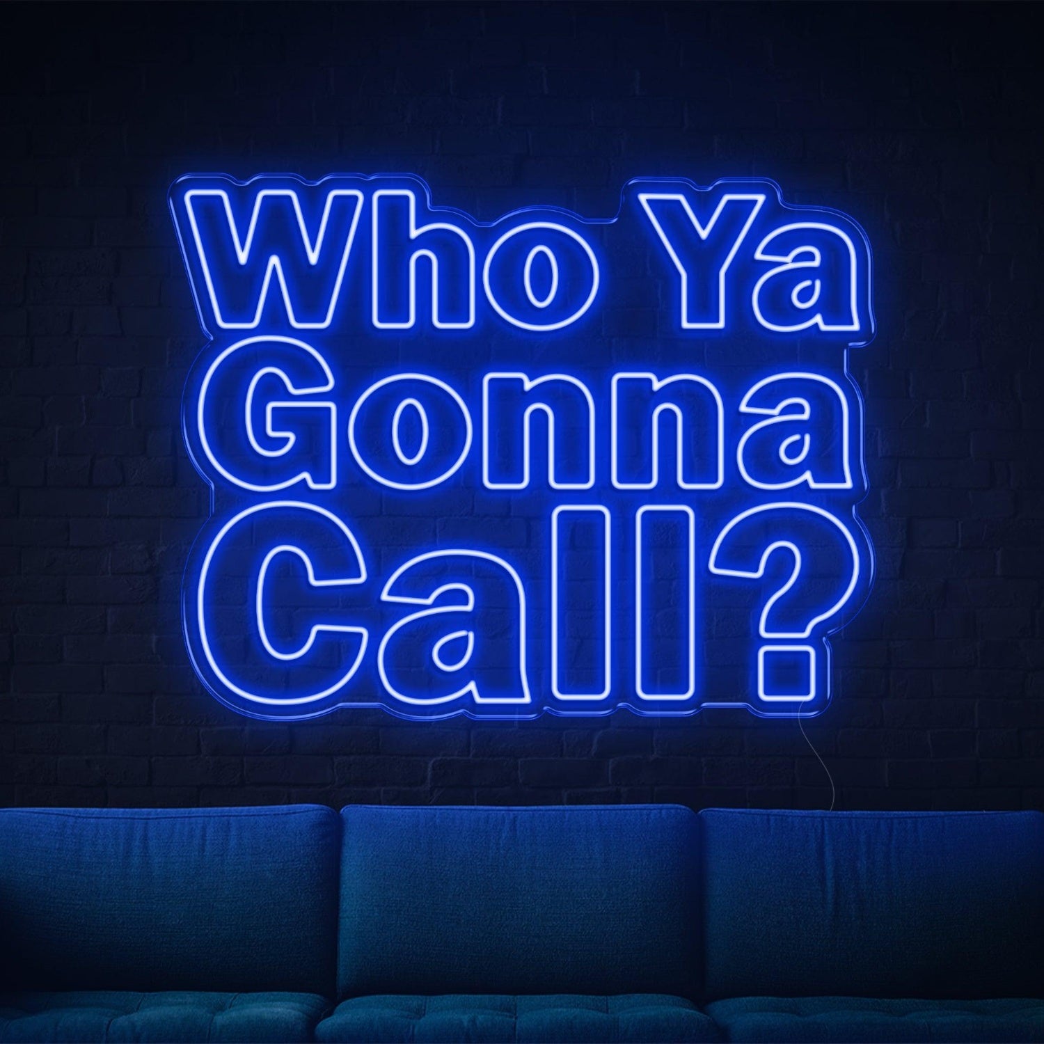 Vintage Teal Blue Who Ya Gonna Call Led Neon Sign For Retro Home Bar Decor | Shineneon