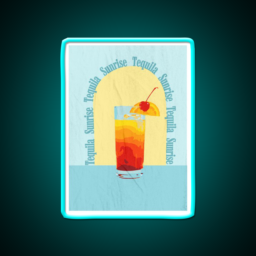 Vintage Tequila Sunrise Party Drink Tequila Led Neon Sign Rgb Color
