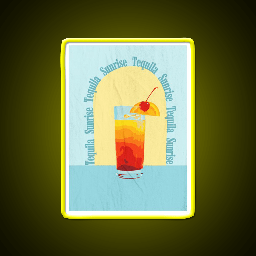 Vintage Tequila Sunrise Party Drink Tequila Led Neon Sign Rgb Color - Shineneon