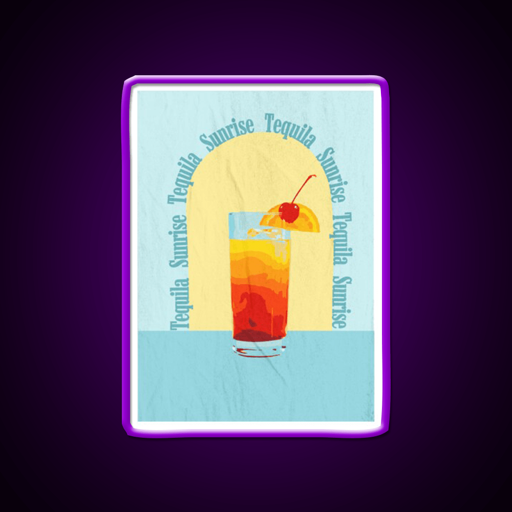 Vintage Tequila Sunrise Party Drink Tequila Led Neon Sign Rgb Color - Shineneon