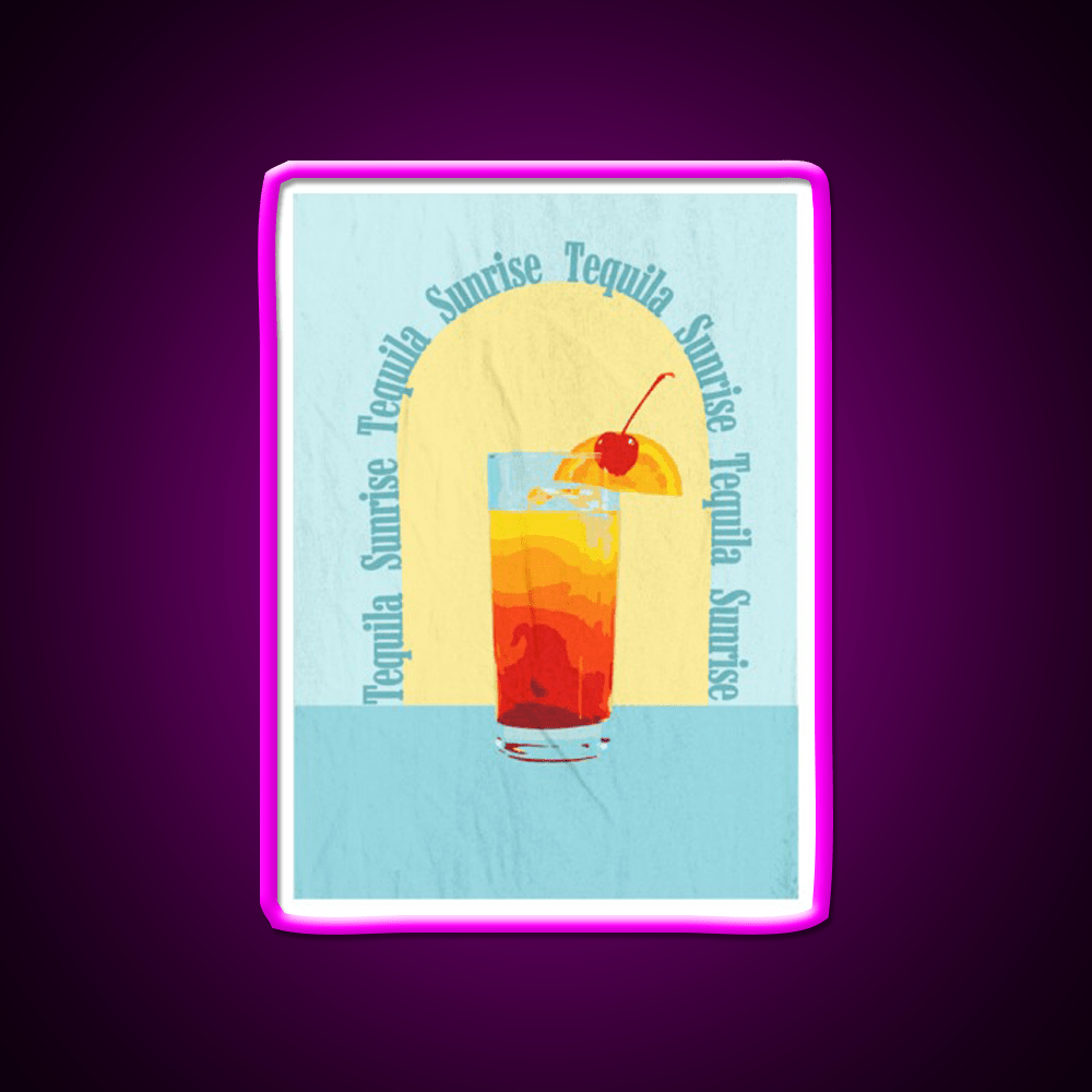 Vintage Tequila Sunrise Party Drink Tequila Led Neon Sign Rgb Color - Shineneon