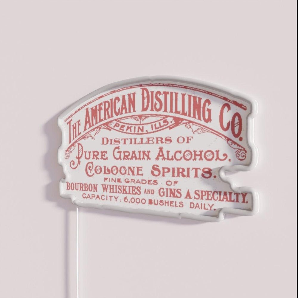 Vintage The American Distilling Pekin Illinois Rgb Led Neon Sign - Shineneon