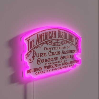 Vintage The American Distilling Pekin Illinois Rgb Led Neon Sign - Shineneon