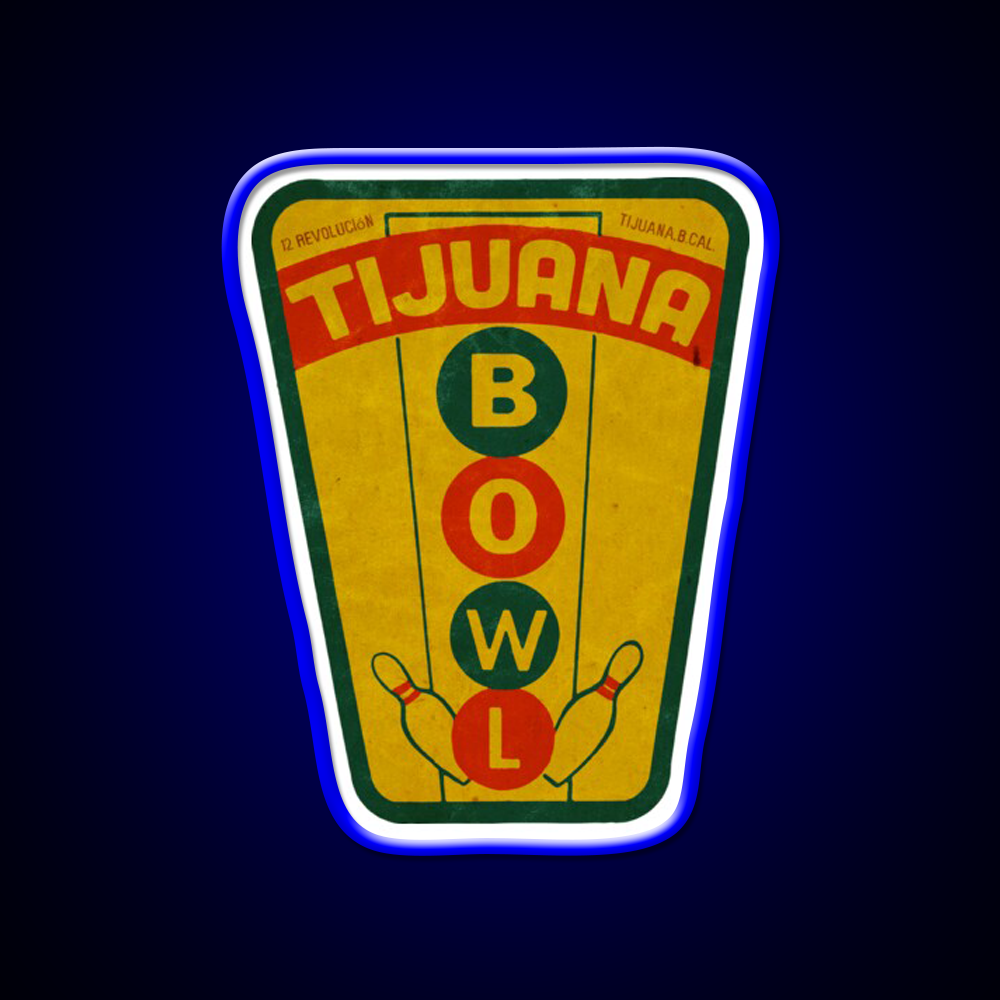 Vintage Tijuana Mexico Bowling Alley Whiskey Drink Bar Led Neon Sign Rgb Color