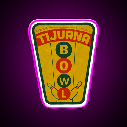 Vintage Tijuana Mexico Bowling Alley Whiskey Drink Bar Led Neon Sign Rgb Color
