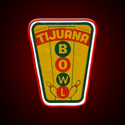 Vintage Tijuana Mexico Bowling Alley Whiskey Drink Bar Led Neon Sign Rgb Color