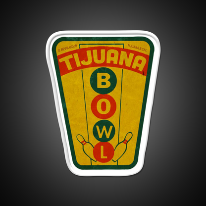 Vintage Tijuana Mexico Bowling Alley Whiskey Drink Bar Led Neon Sign Rgb Color