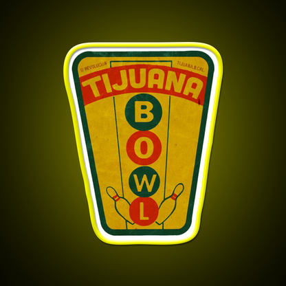 Vintage Tijuana Mexico Bowling Alley Whiskey Drink Bar Led Neon Sign Rgb Color