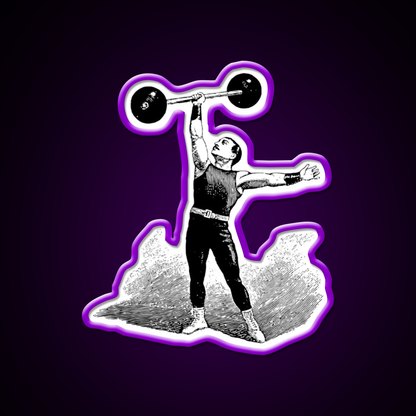 Vintage Weightlifter Gym Fitness Led Neon Sign Rgb Color - LED neon sign view 9