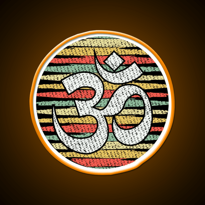 Vintage Yoga Om Yoga Led Neon Sign For Wellness Space Rgb Color - Shineneon