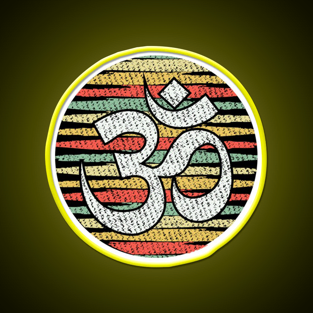 Vintage Yoga Om Yoga Led Neon Sign For Wellness Space Rgb Color