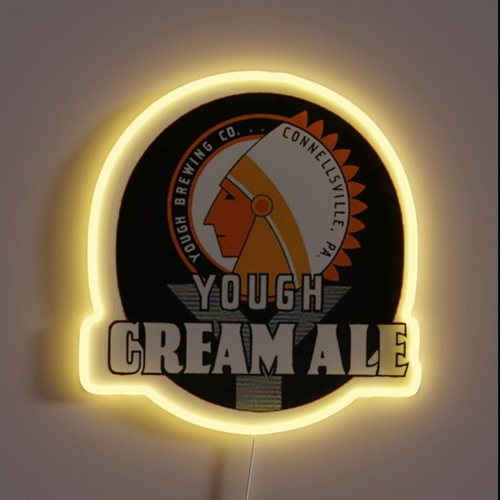 Vintage Yough Cream Ale Beer Yough Brewing Rgb Led Neon Sign - Shineneon