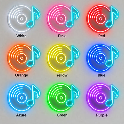 Vinyl Record Music Note LED Neon Sign - Shineneon