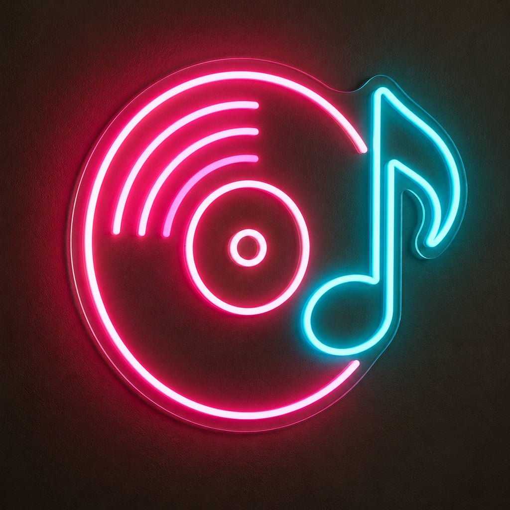 Vinyl Record Music Note LED Neon Sign - Shineneon