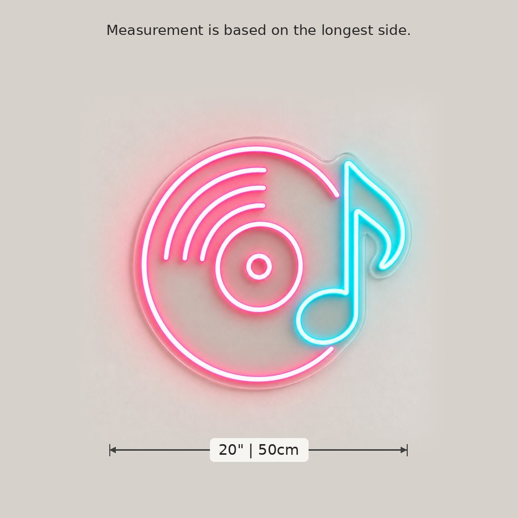 Vinyl Record Music Note LED Neon Sign - Shineneon