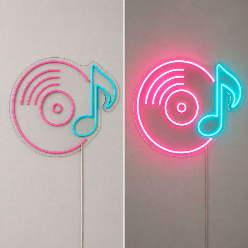 Vinyl Record Music Note LED Neon Sign - Shineneon