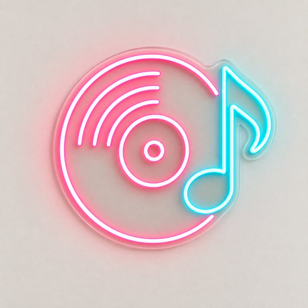 Vinyl Record Music Note LED Neon Sign - Shineneon