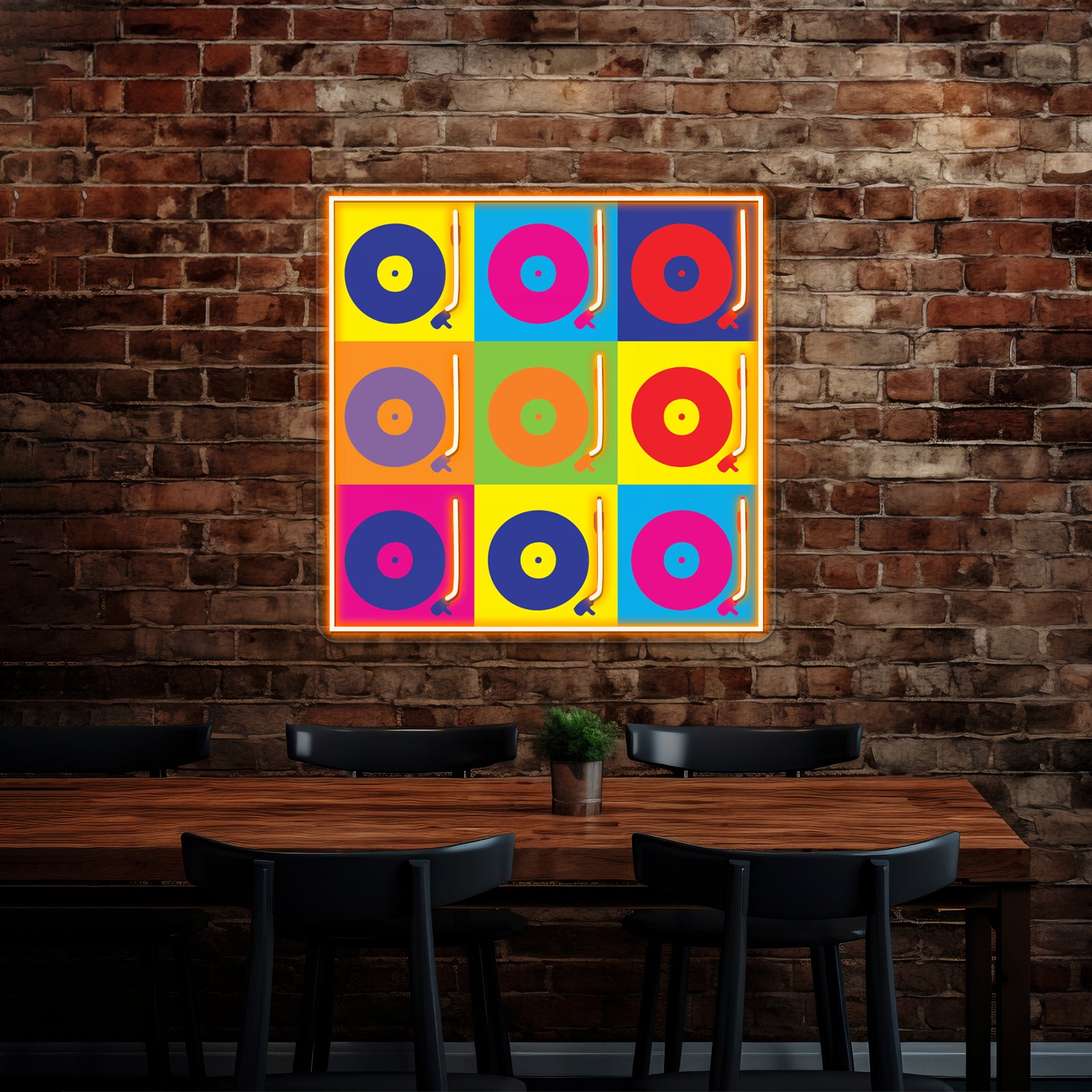 Vinyl Record Player Turntable Pop Artwork Neon Signs Custom | Shineneon