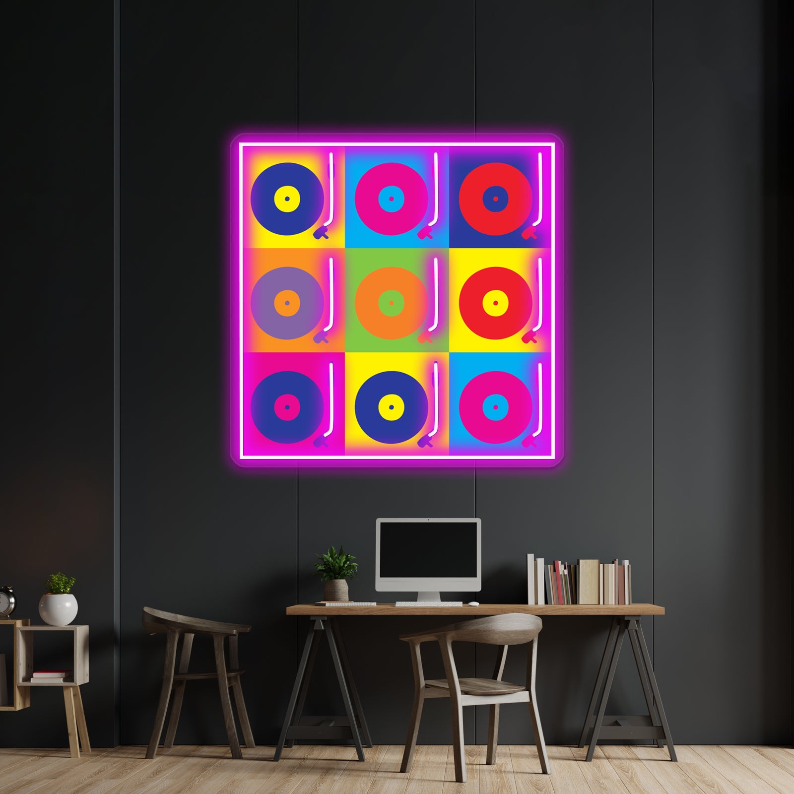 Vinyl Record Player Turntable Pop Artwork Neon Signs Custom | Shineneon