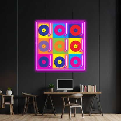 Vinyl Record Player Turntable Pop Artwork Neon Signs Custom | Shineneon