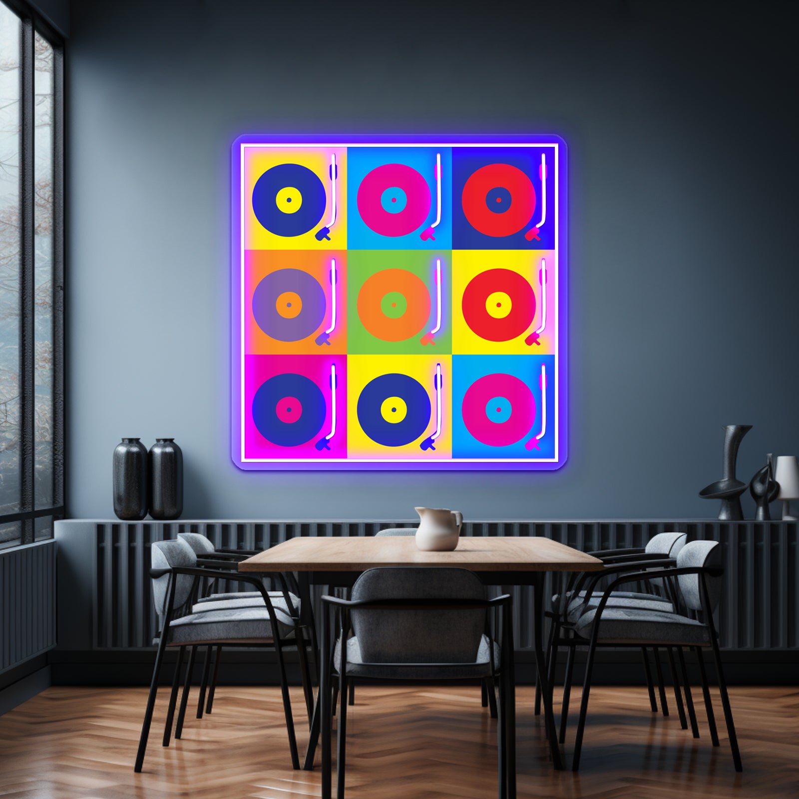 Vinyl Record Player Turntable Pop Artwork Neon Signs Custom | Shineneon