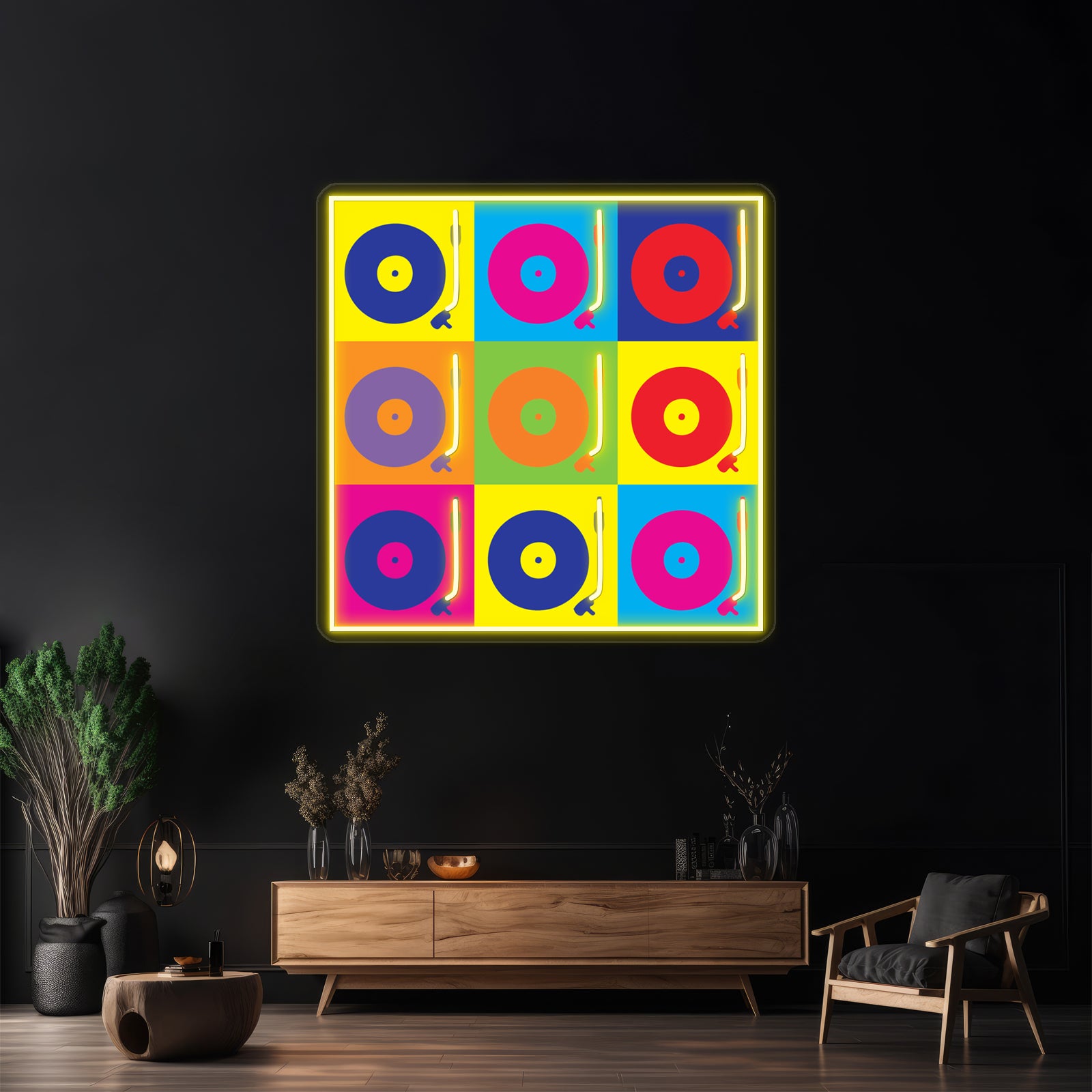 Vinyl Record Player Turntable Pop Artwork Neon Signs Custom | Shineneon