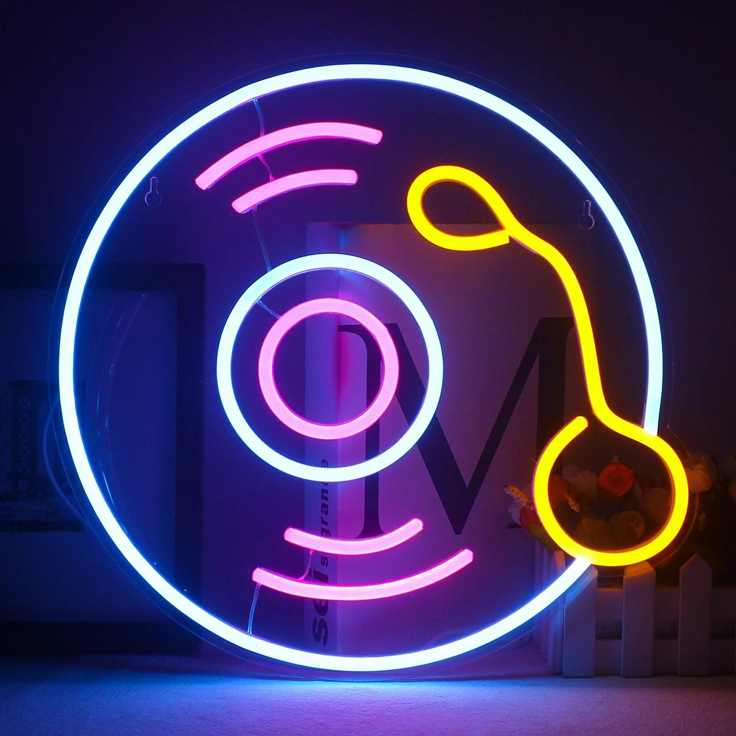 Vinyl Record Retro Music Led Neon Sign Wall Decor For Home Studio Bar | Shineneon