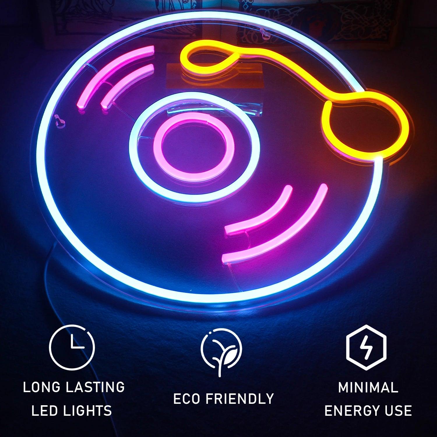 Vinyl Record Retro Music Led Neon Sign Wall Decor For Home Studio Bar | Shineneon
