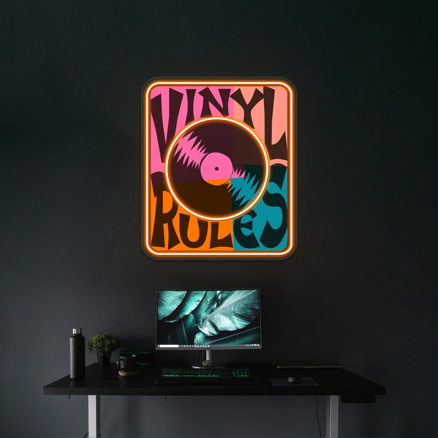 Vinyl Records Rule Pop Artwork Neon Signs Custom