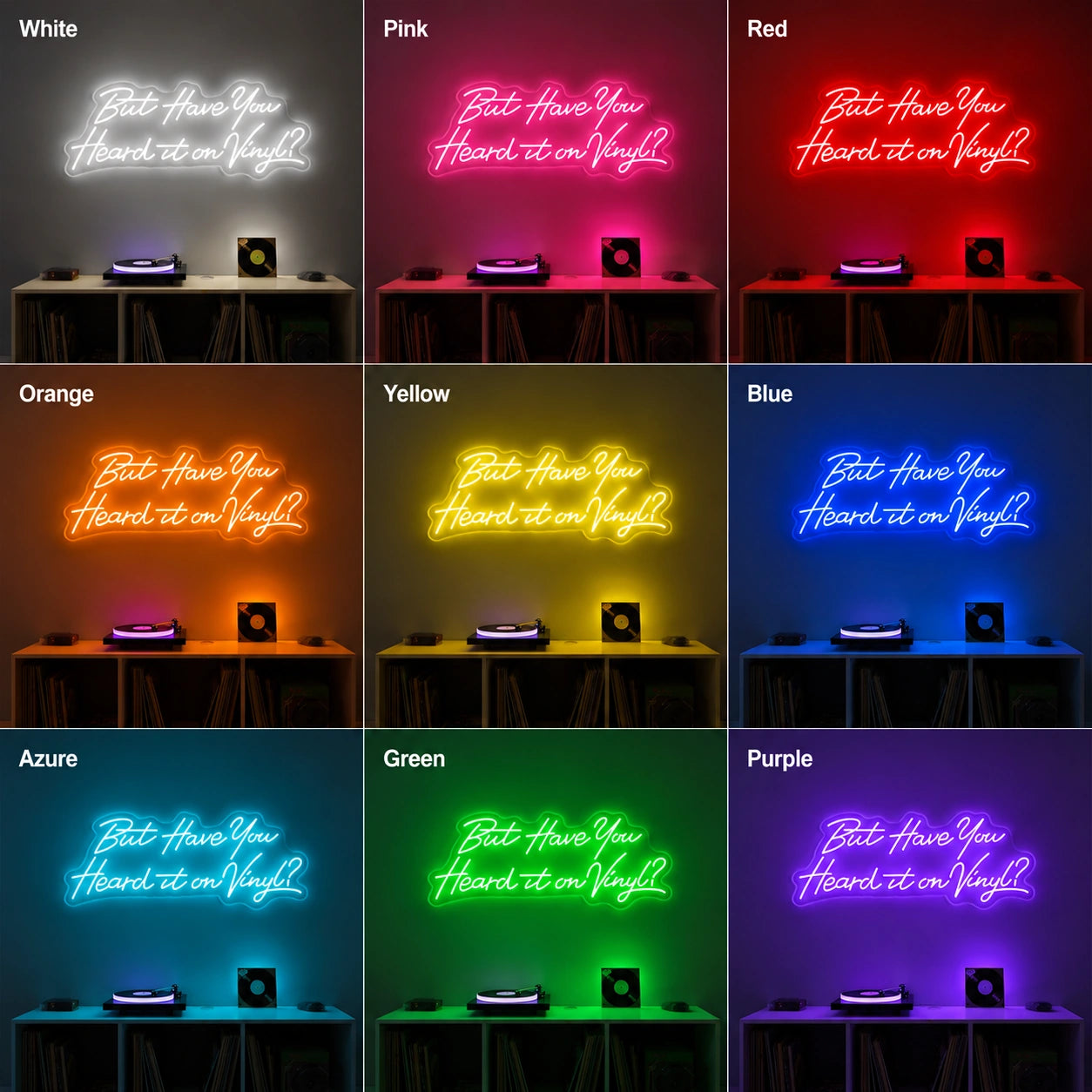 Vinyl Room Quote Neon Sign LED Neon Sign color grid