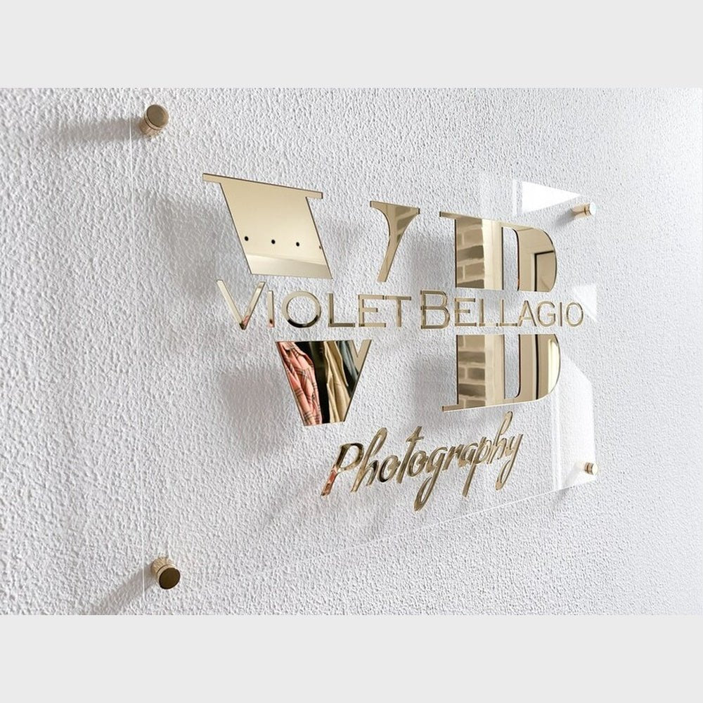 Violet Bellagio Photography Acrylic Business Logo Sign - Shineneon