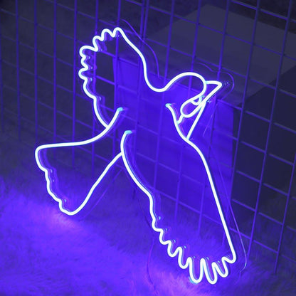 Violet-Blue Soaring Bird Led Neon Sign For Home Shop Decor | Shineneon