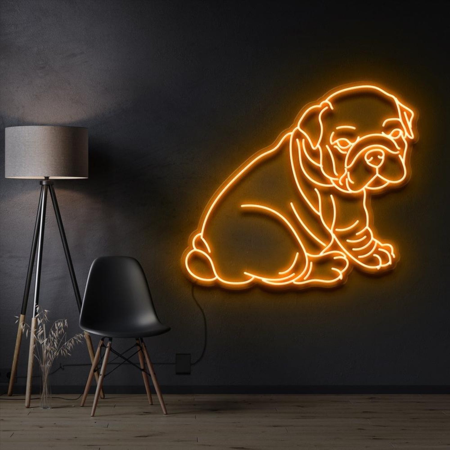 Violet Bulldog Puppy Silhouette Led Neon Sign For Home Decor | Shineneon