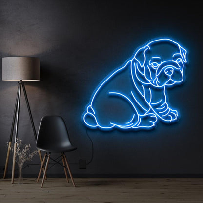 Violet Bulldog Puppy Silhouette Led Neon Sign For Home Decor | Shineneon