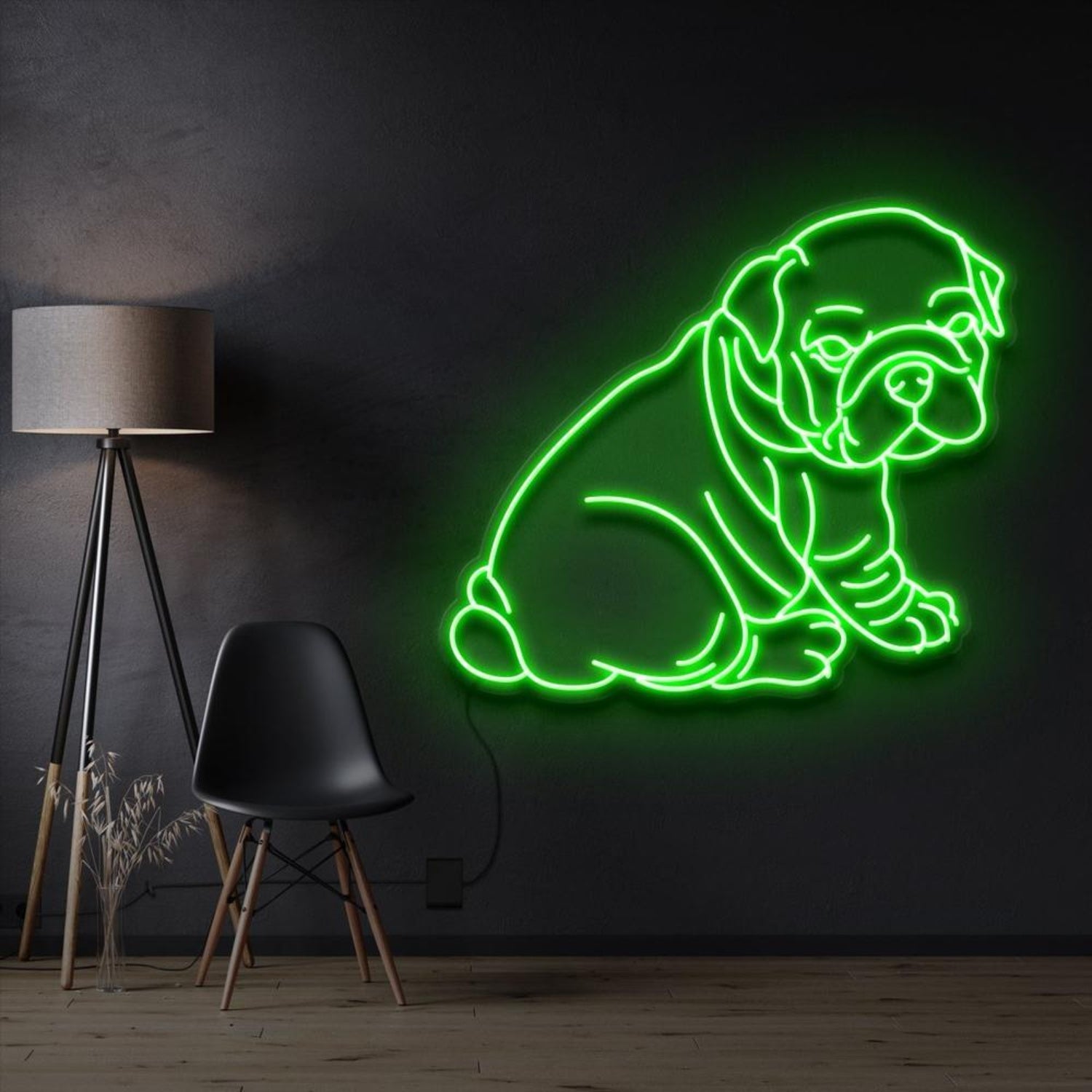 Violet Bulldog Puppy Silhouette Led Neon Sign For Home Decor | Shineneon