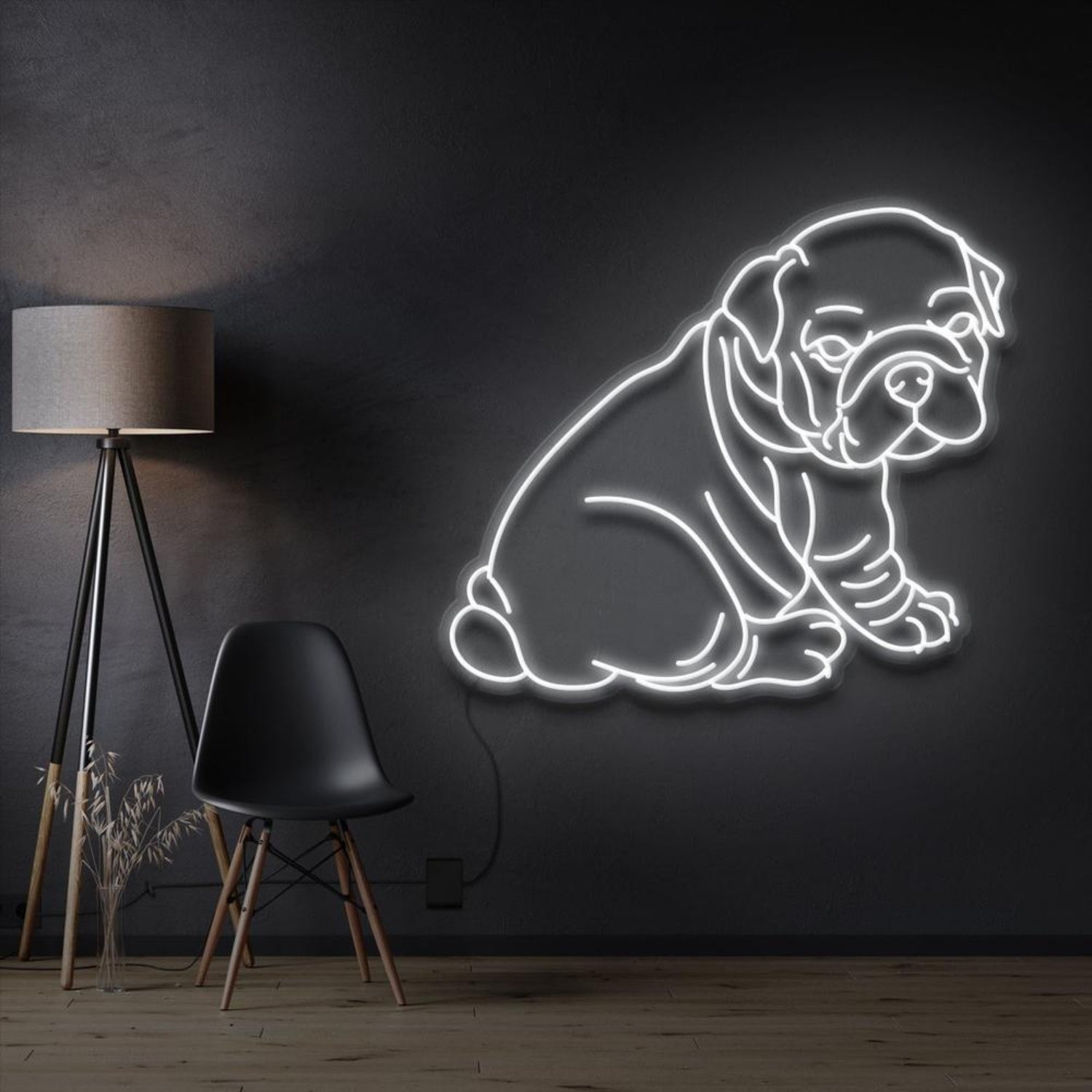 Violet Bulldog Puppy Silhouette Led Neon Sign For Home Decor | Shineneon